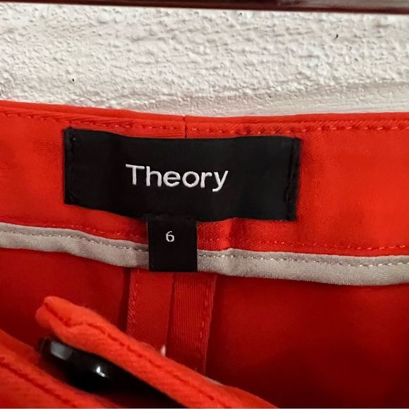 Theory Classic Skinny Pant in Double Stretch Cotton Fire Opal Size 6 - Picture 4 of 7